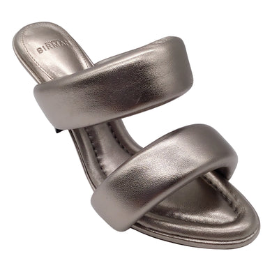 Alexandre Birman Lilla Silver Metallic Leather Mule Sandals