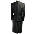 Load image into Gallery viewer, Oscar de la Renta Black / Grey Leather and Boucle Twill Tweed Zip Front Jacket and Pencil Skirt Suit Set

