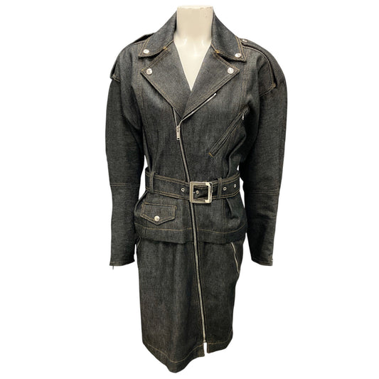 Alexandre Vauthier Black Denim Long Sleeve Mini Dress