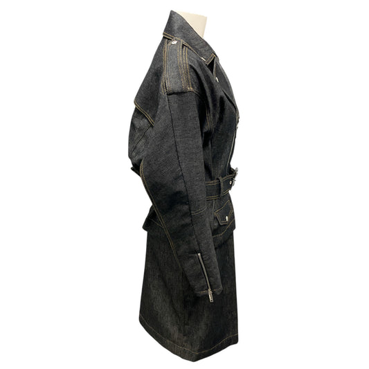 Alexandre Vauthier Black Denim Long Sleeve Mini Dress