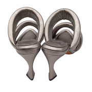 Alexandre Birman Lilla Silver Metallic Leather Mule Sandals