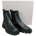 Load image into Gallery viewer, Jimmy Choo Black Diamond Leather Veronique 45 Boots
