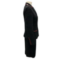 Load image into Gallery viewer, Escada Black / Burgundy Leather Trimmed Tweed Jacket and Skirt Two-Piece Set
