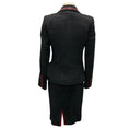 Load image into Gallery viewer, Escada Black / Burgundy Leather Trimmed Tweed Jacket and Skirt Two-Piece Set
