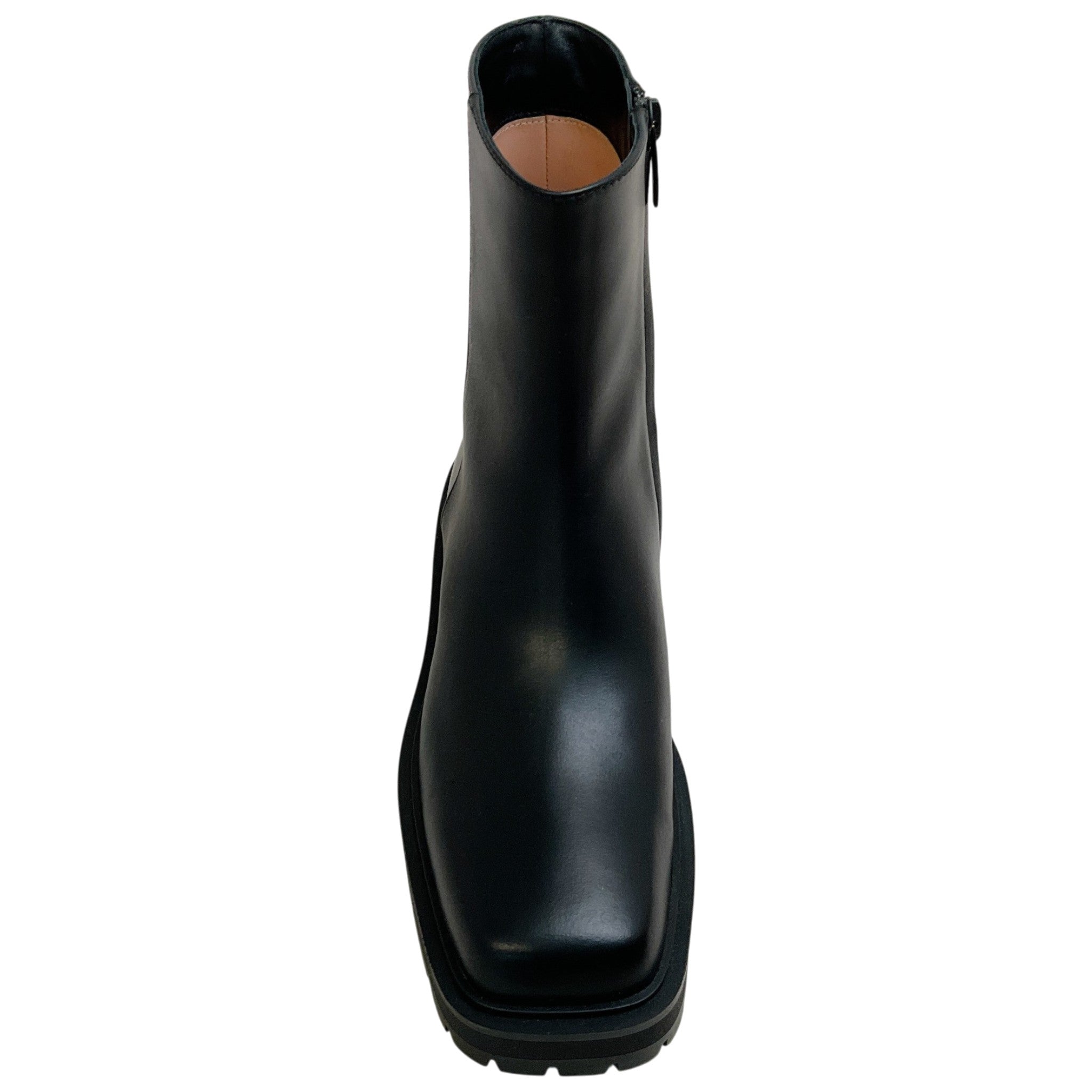 Gianvito Rossi Black Leather Warner Square Toe Booties