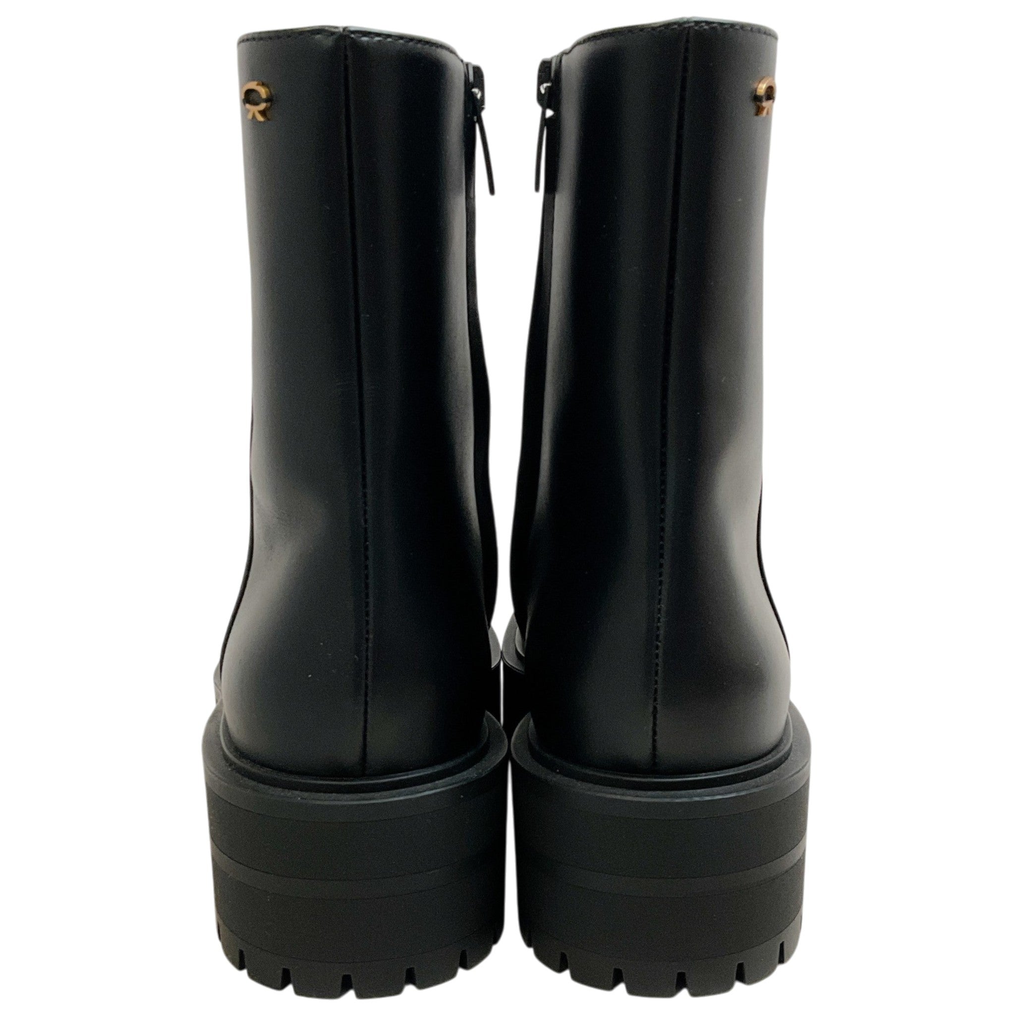 Gianvito Rossi Black Leather Warner Square Toe Booties