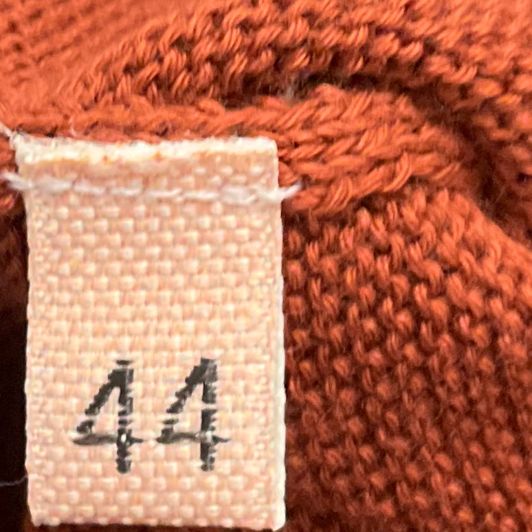 Plan C Red / Brown / Black Colorblock Cotton Knit Sweater