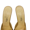 Load image into Gallery viewer, Chanel Tan / Black / Gold Buckle Leather Mules
