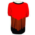 Load image into Gallery viewer, Plan C Red / Brown / Black Colorblock Cotton Knit Sweater
