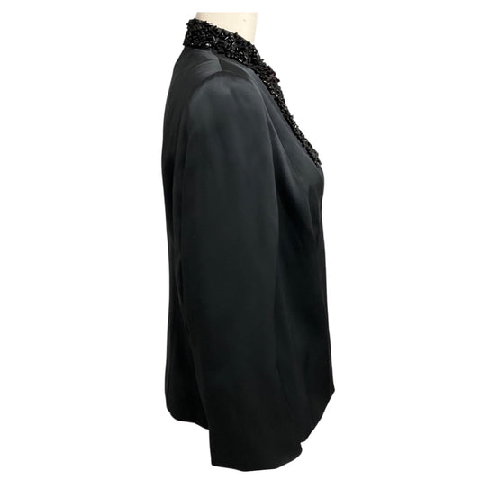 Akris Black Stone Embellished Silk Evening Jacket