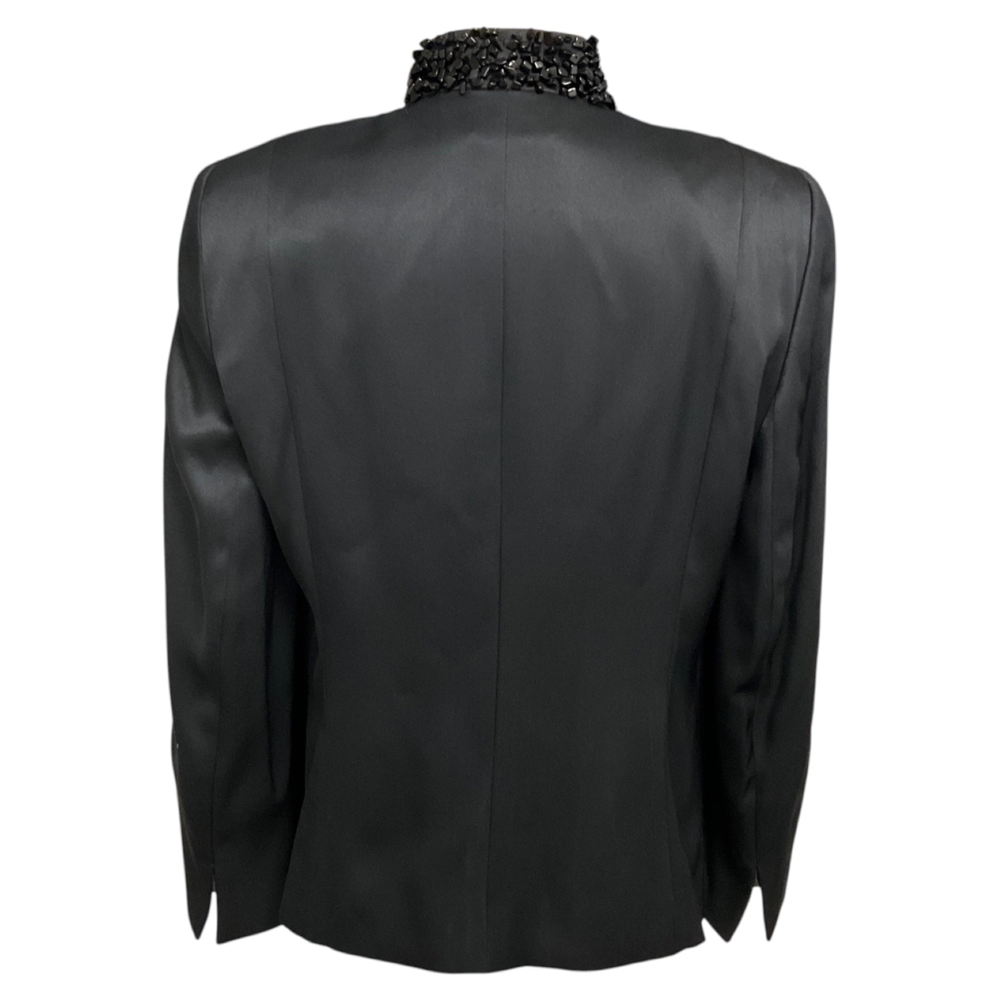 Akris Black Stone Embellished Silk Evening Jacket