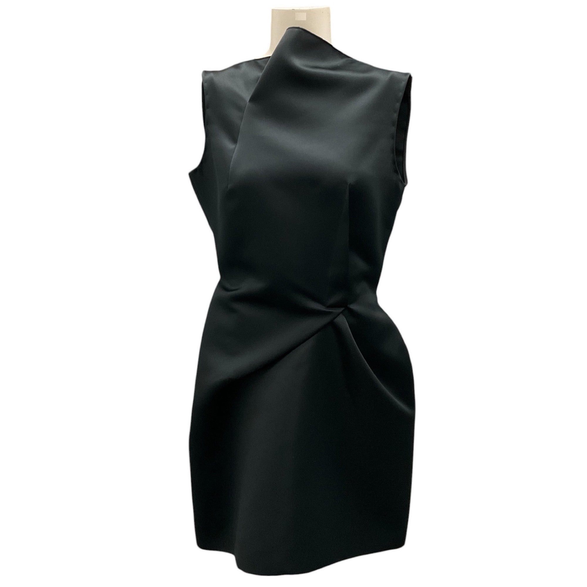 Roland Mouret Black Sleeveless Satin Mini Dress