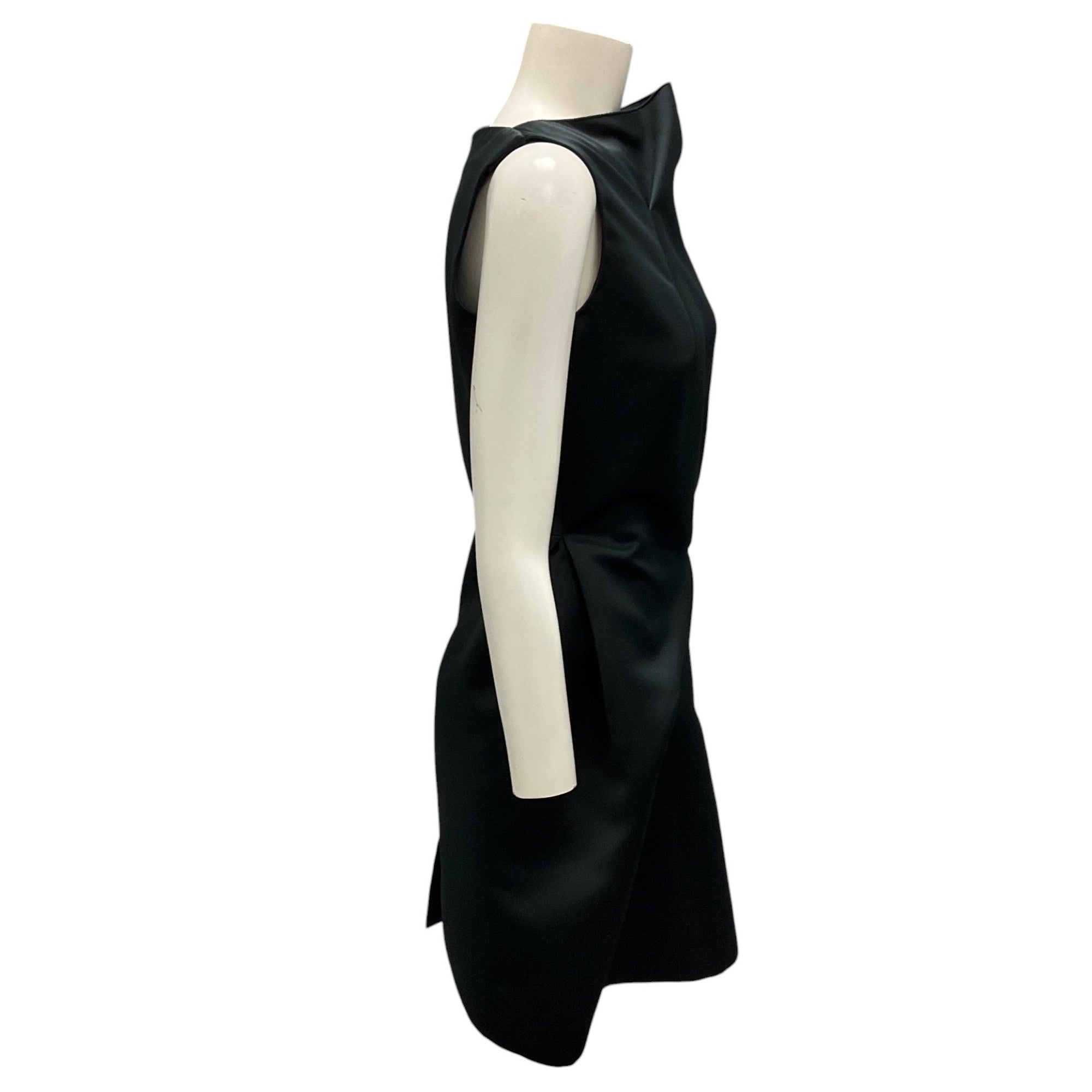 Roland Mouret Black Sleeveless Satin Mini Dress