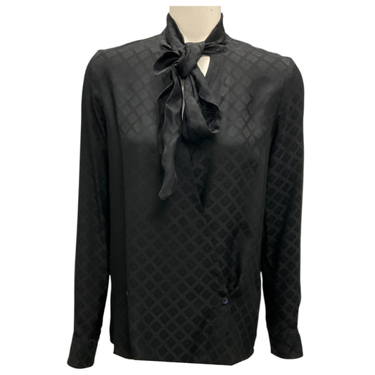 Etro Black 2024 Silk Jacquard Scarf Collar Shirt