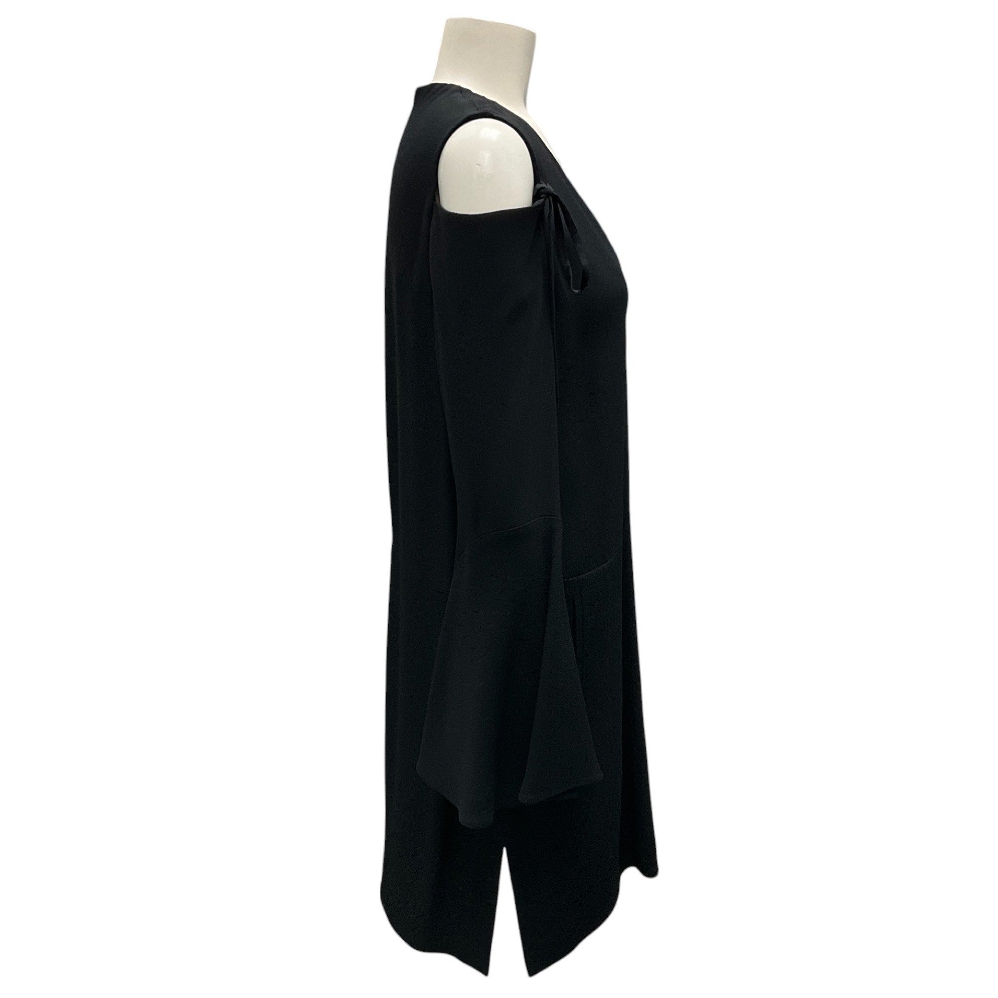 Derek Lam Black Cold Shoulder Crepe Dress