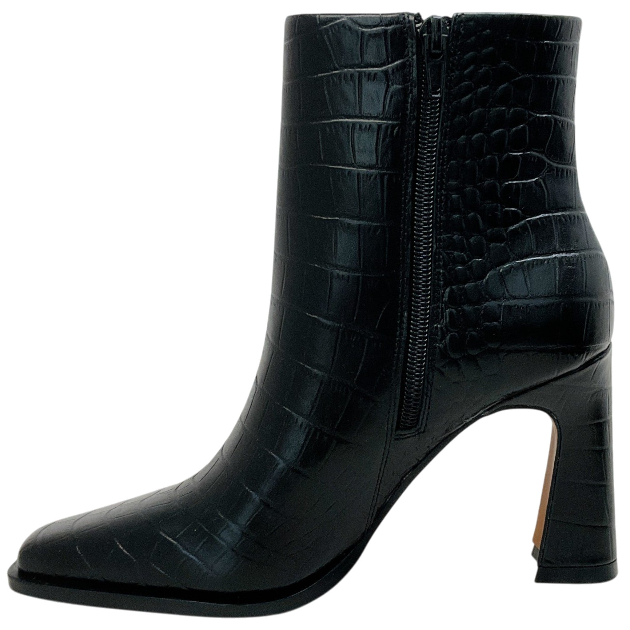 Lana Wilkinson Black Croc Embossed Leather Sam Boots
