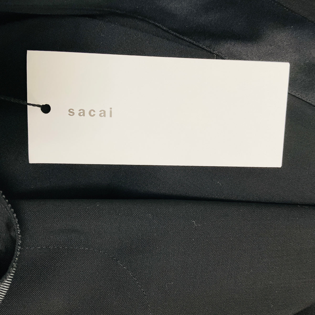 Sacai Black Suiting Wool and Satin Barrel Pants with Belt