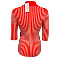 Load image into Gallery viewer, Sonia Rykiel Red / Navy Blue Striped Cashmere Knit Polo Sweater
