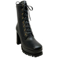 Load image into Gallery viewer, Gianvito Rossi Black Leather York Lace Up Booties

