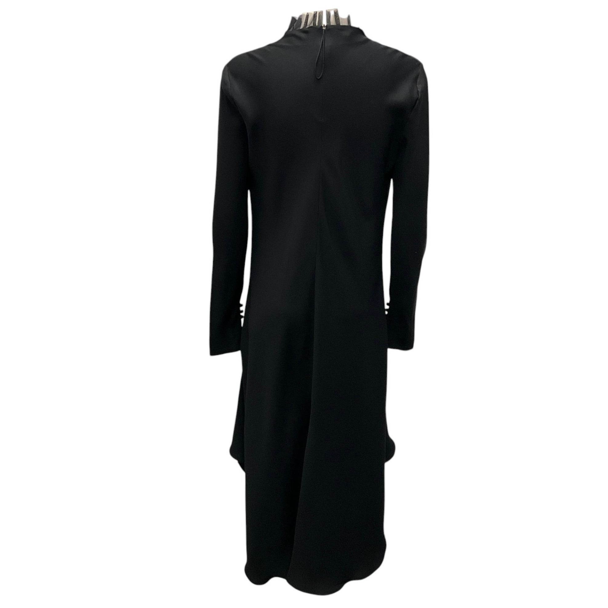 Giorgio Armani Black High-Low Silk Dress