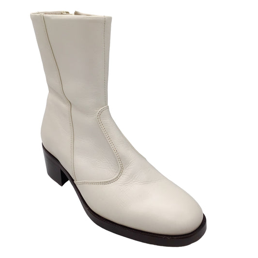 Zadig & Voltaire White Leather Ankle Boots