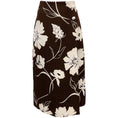 Load image into Gallery viewer, Tory Burch Deep Chocolate Daisy Printed Twill Crepe Wrap Skirt

