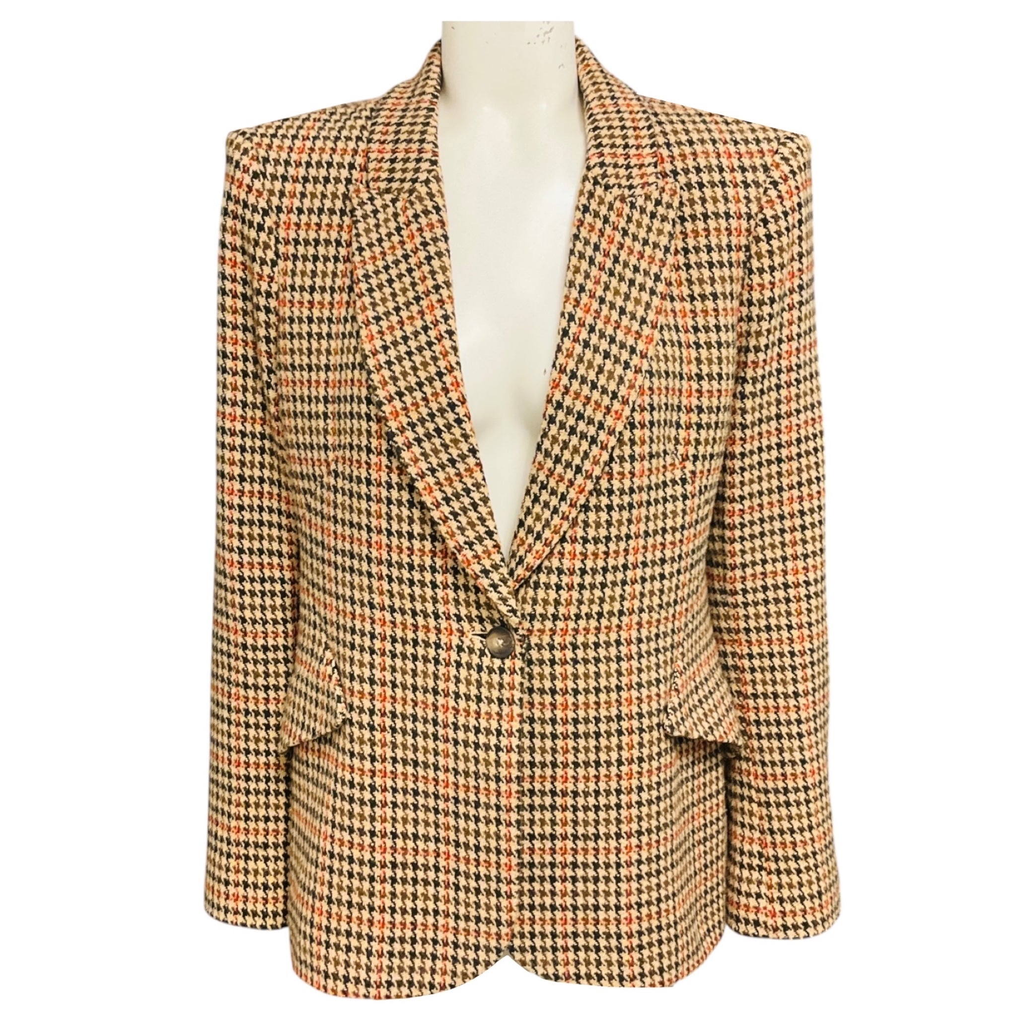 L'Agence Tan / Brown Multi Houndstooth Chamberlain Blazer