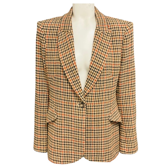 L'Agence Tan / Brown Multi Houndstooth Chamberlain Blazer