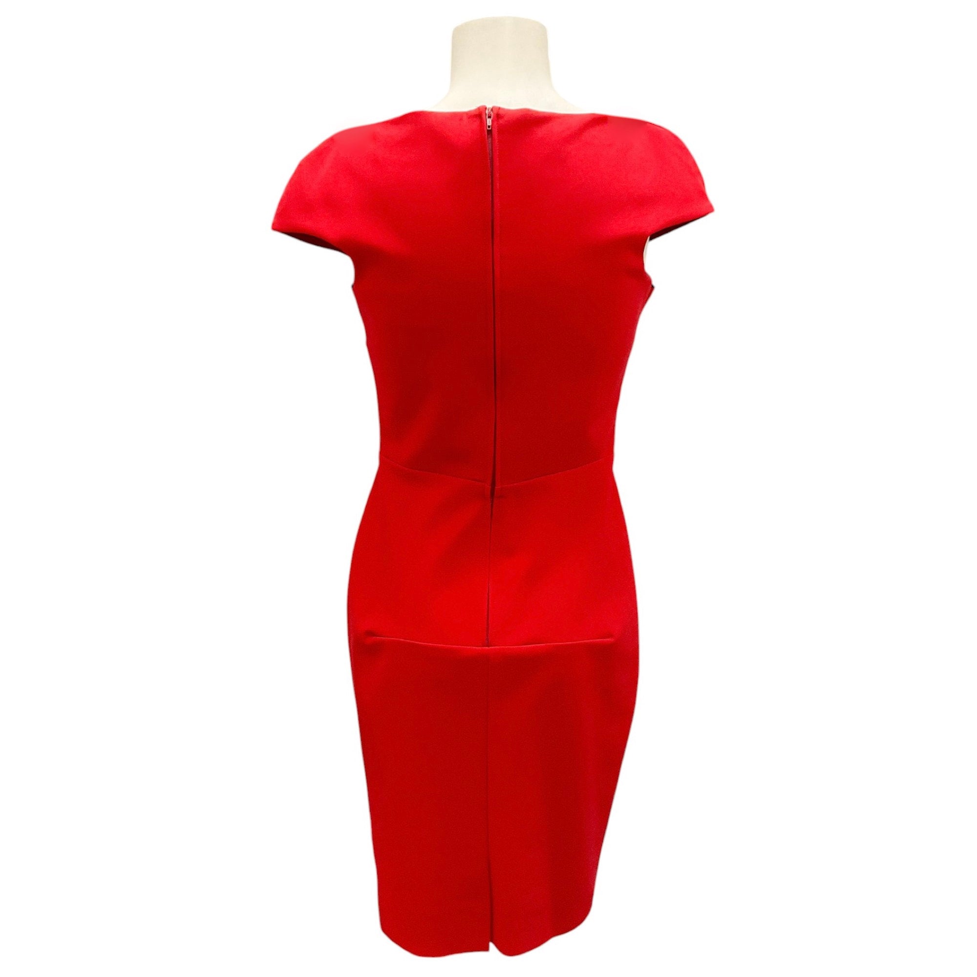 Greta Constantine Red Stretch Scuba Honorina Dress