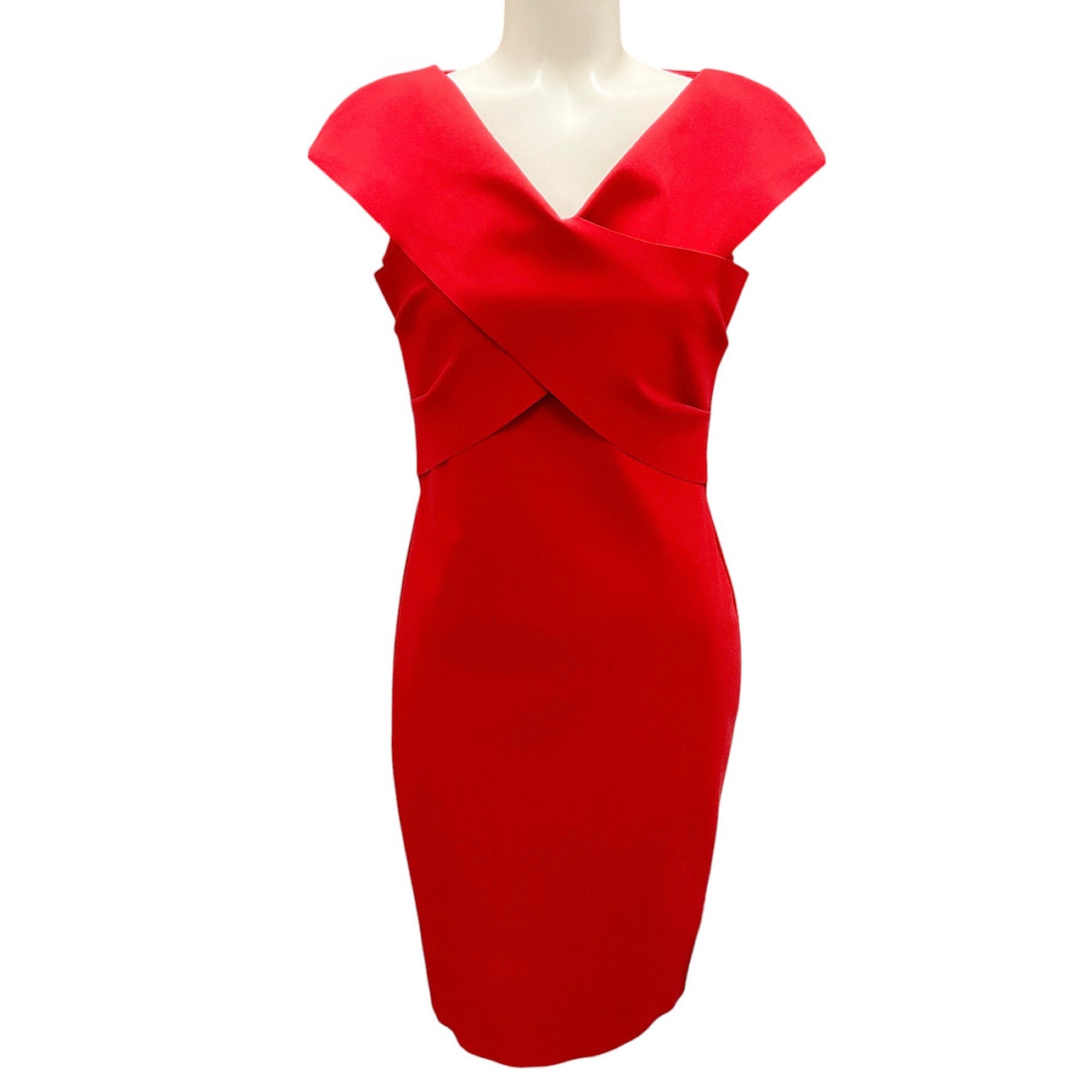 Greta Constantine Red Stretch Scuba Honorina Dress