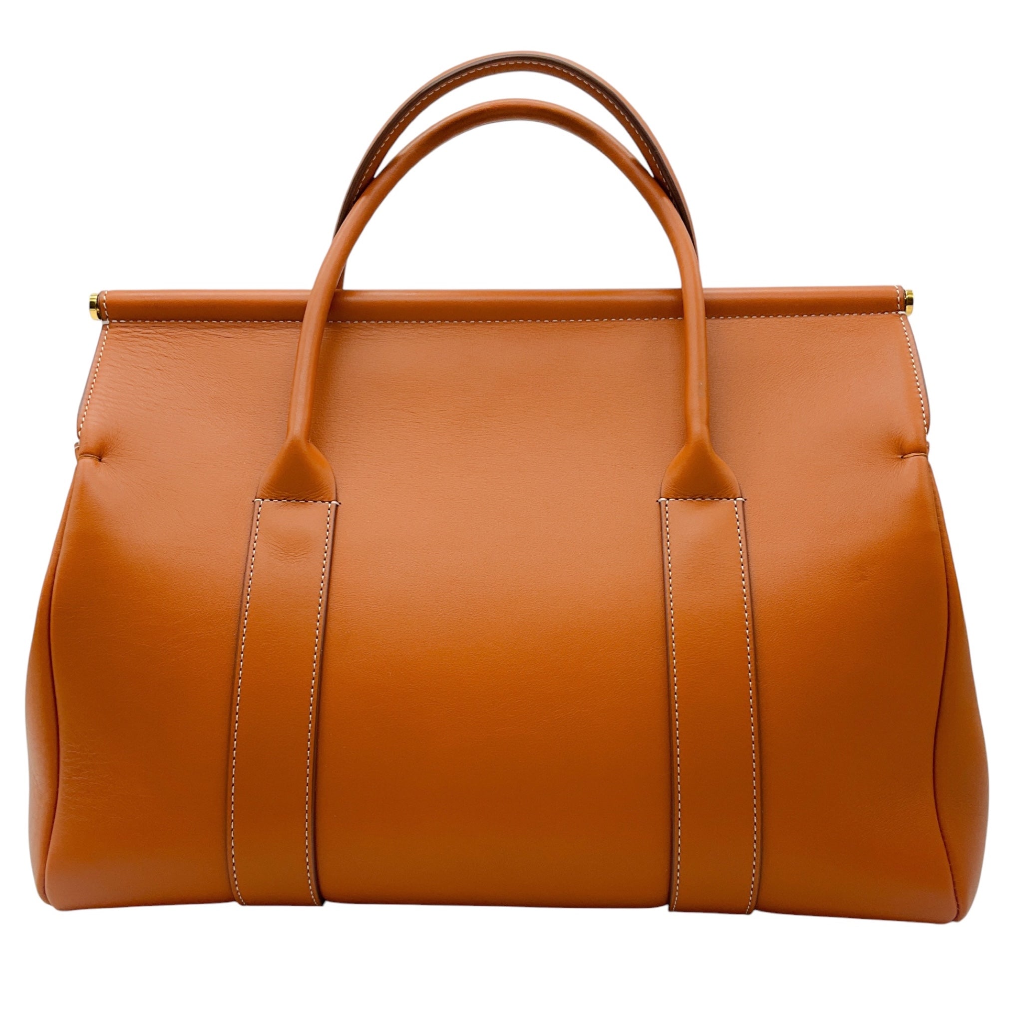 Loro Piana Warm Tan Loom L32 Smooth Calfskin Rounded Leather Tote Bag