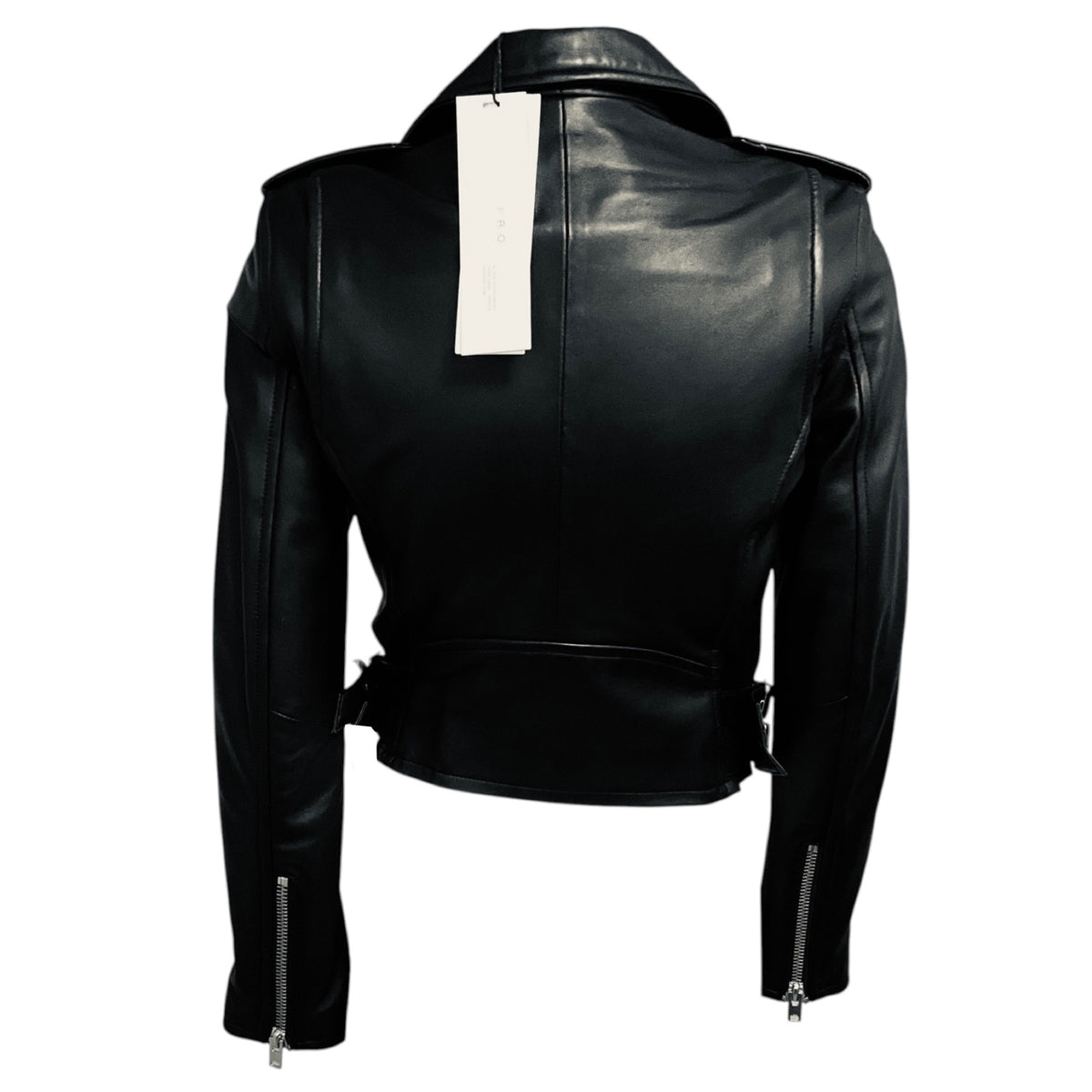 Iro Black Ashville Lambskin Leather Moto Jacket