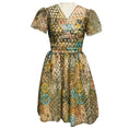 Load image into Gallery viewer, Monique Lhuillier Gold Metallic Multi Lurex and Mesh Tulle Mini Cocktail Dress
