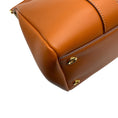 Load image into Gallery viewer, Loro Piana Warm Tan Loom L32 Smooth Calfskin Rounded Leather Tote Bag
