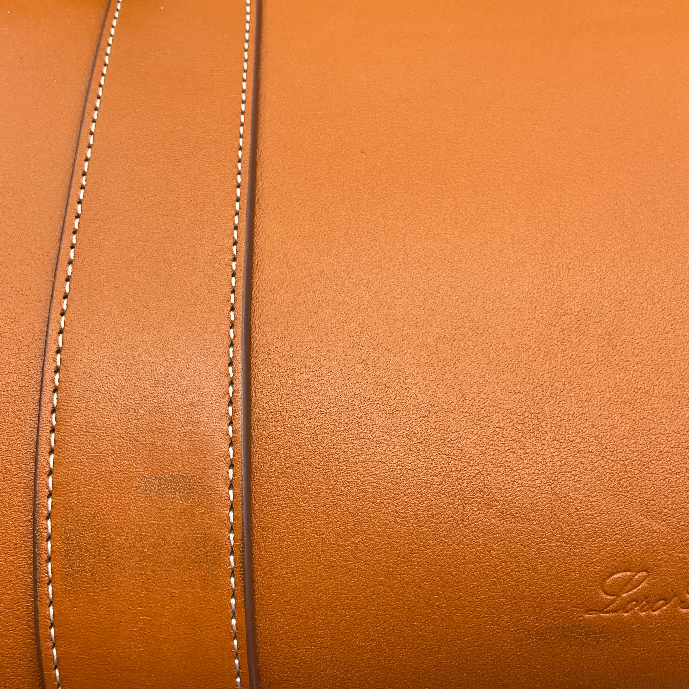 Loro Piana Warm Tan Loom L32 Smooth Calfskin Rounded Leather Tote Bag