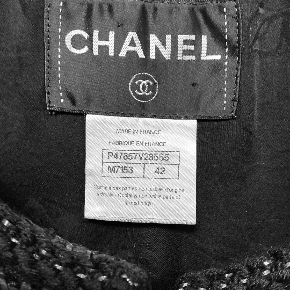 Chanel Black Boucle Tweed Jacket with CC Logo Buttons
