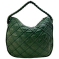 Load image into Gallery viewer, Chanel Green Quilted Lambskin Leather Hidden Chain Hobo Bag

