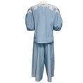 Load image into Gallery viewer, Carolina Herrera Light Blue / White Lace Detail Chambray Top and Pants Set
