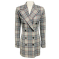 Load image into Gallery viewer, Y/PROJECT Grey / Blue Multi Plaid Double Breasted Blazer
