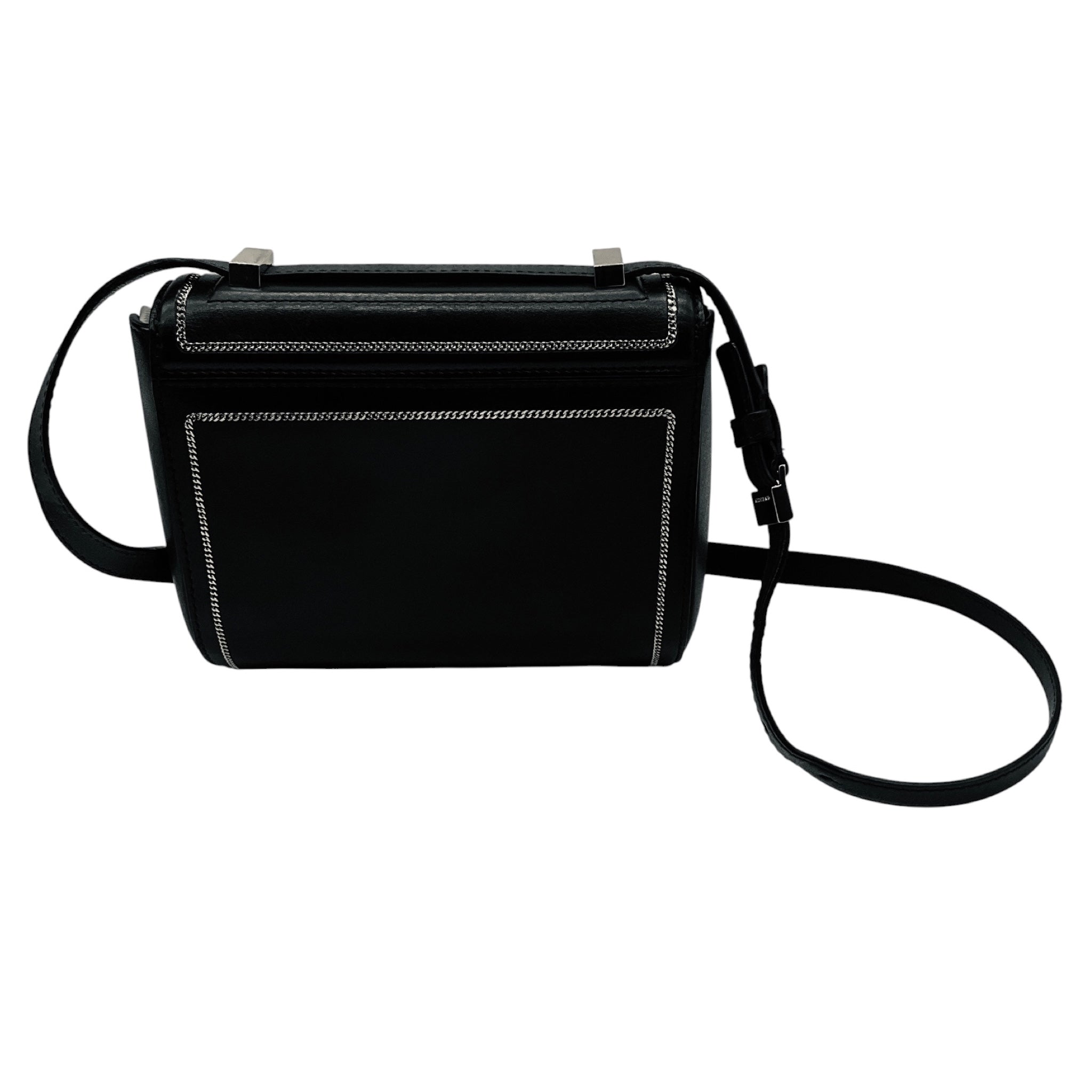 Givenchy Black / Silver Chain Trimmed Leather Crossbody Bag