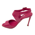 Load image into Gallery viewer, Manolo Blahnik Raspberry Patent Leather Ankle Strap Sandals
