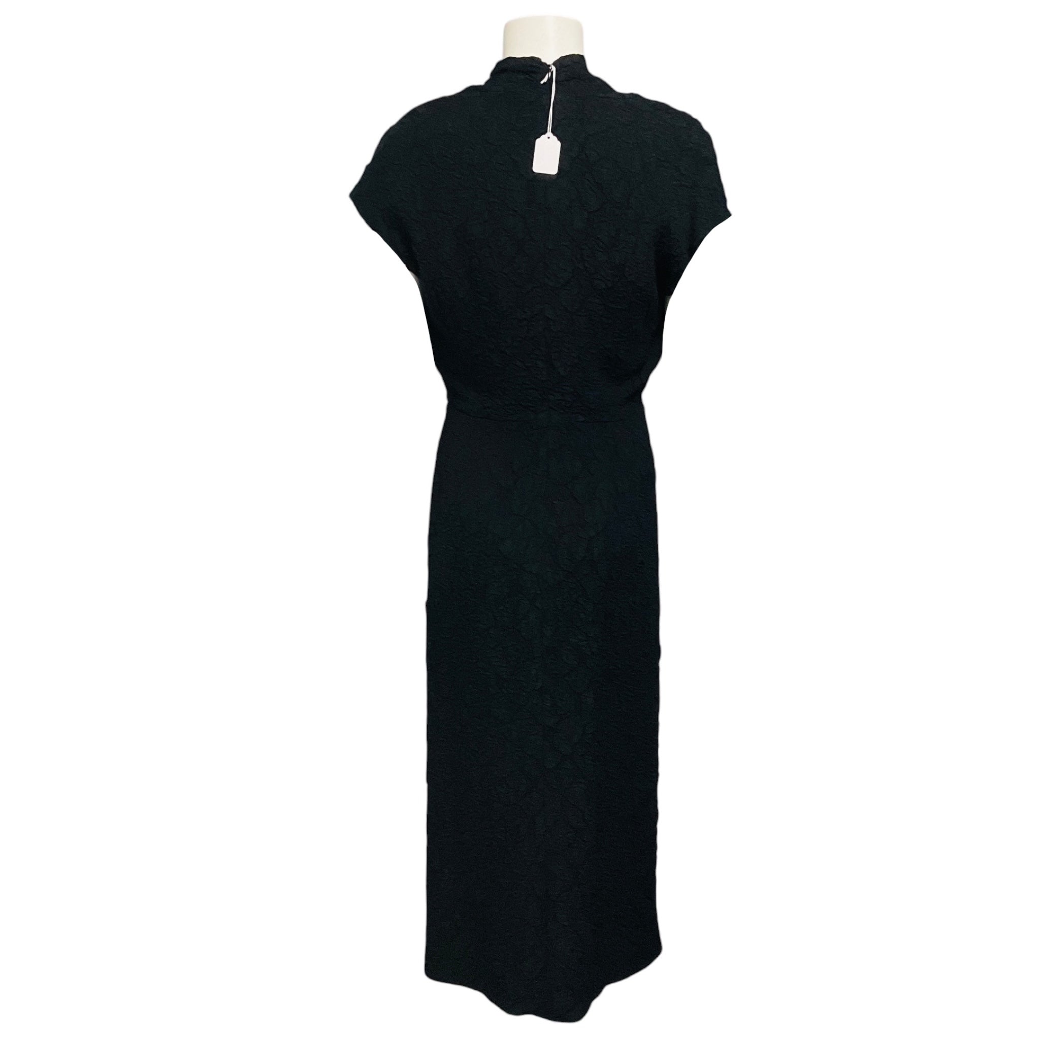 Dries van Noten Black Textured Dillan Midi Dress
