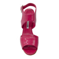 Load image into Gallery viewer, Manolo Blahnik Raspberry Patent Leather Ankle Strap Sandals
