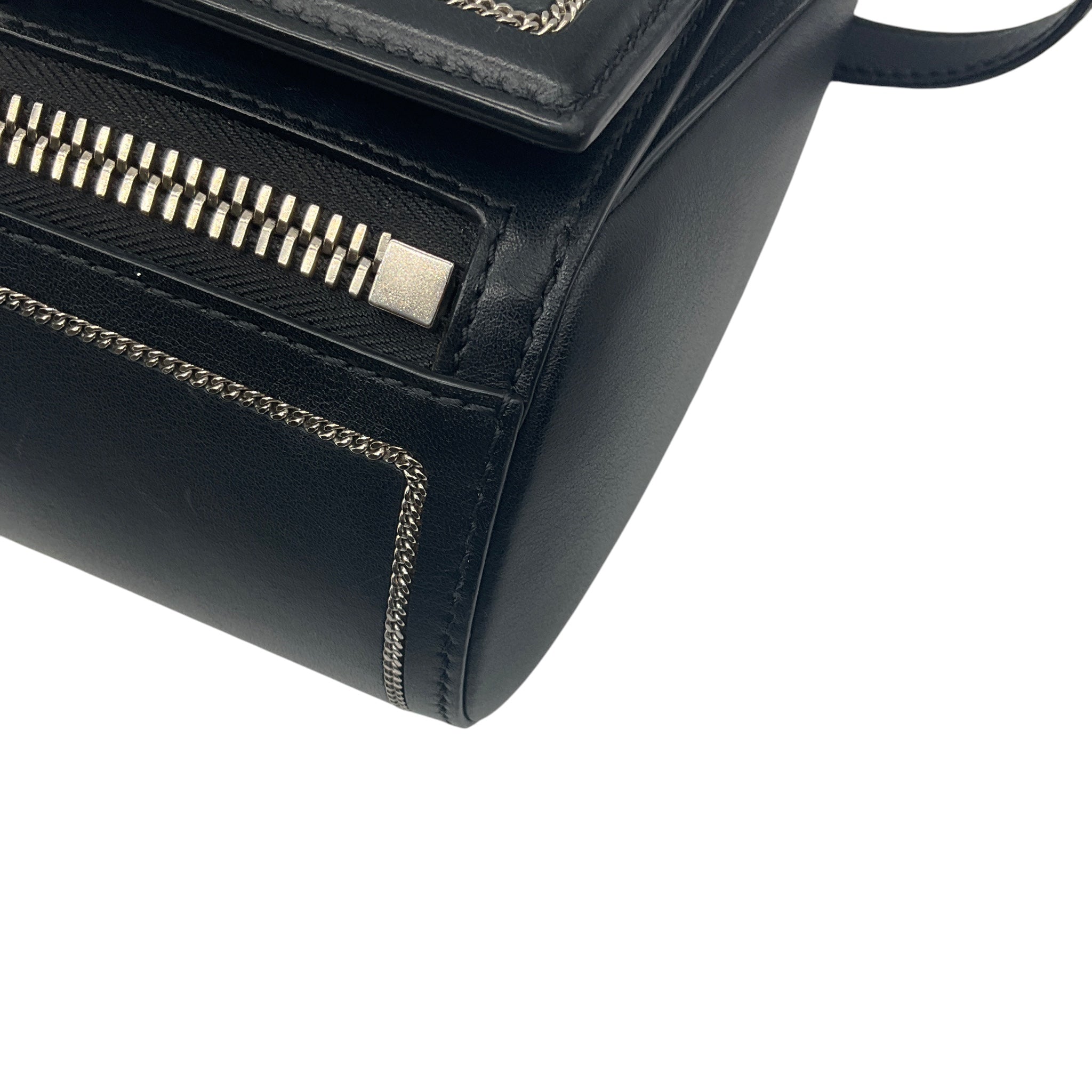 Givenchy Black / Silver Chain Trimmed Leather Crossbody Bag