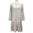 Load image into Gallery viewer, Hubert Gasser Light Grey Long Sleeved Plaid Hem Cotton Dress
