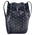 Load image into Gallery viewer, Goyard Navy Blue Goyardine Petit Flot Bucket Bag PM
