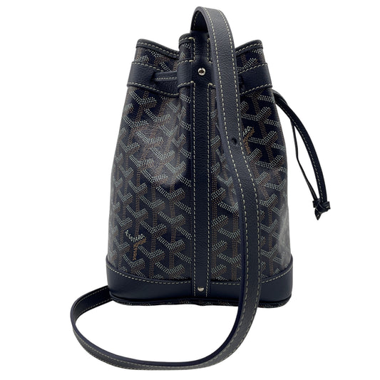 Goyard Navy Blue Goyardine Petit Flot Bucket Bag PM