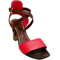 Load image into Gallery viewer, Louis Vuitton Mono Coral Stacked Heel Sandals

