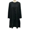 Load image into Gallery viewer, Hubert Gasser Black Long Sleeved Ruffled Hem Corduroy Dress
