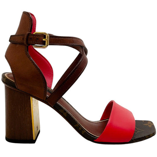 Louis Vuitton Mono Coral Stacked Heel Sandals